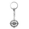 Ornate Gear Keychain Antique Style Punk Pendant Key Holder 30mm Ring