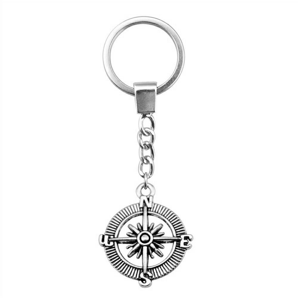 Ornate Gear Keychain Antique Style Punk Pendant Key Holder 30mm Ring