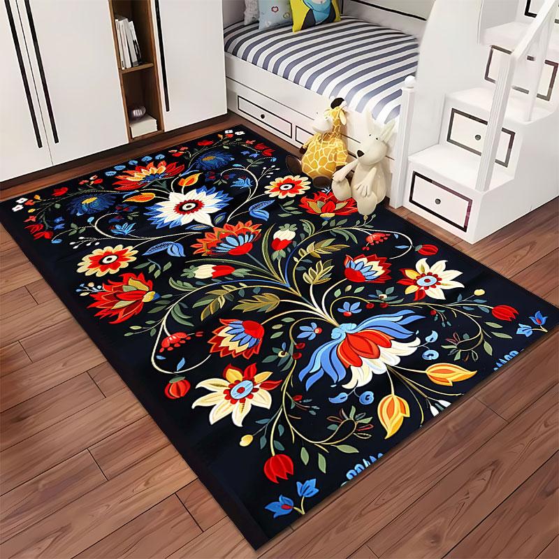 Floral Pattern Carpet Decor suitable as a non-slip mat for the living room or bedroom sofa