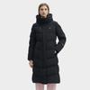 Fila Warme Lange Kapuzen-Daunenjacke Damen Oberbekleidung Schwarz F11W443905FBK