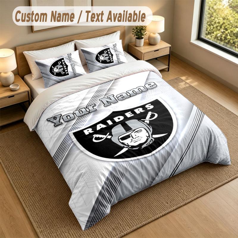 Bedding Set 1 Duvet Cover 2 Pillowcases Las Vegas Raiders Print Soft Bed Linen Bedroom Decor