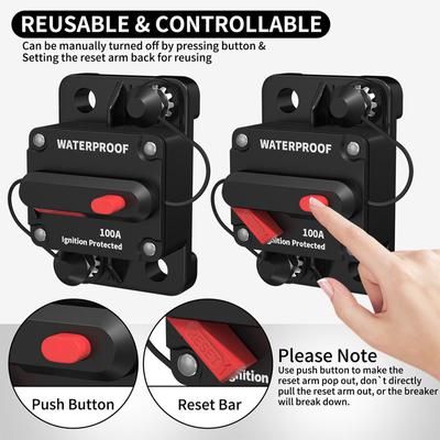 30A 40A 50A 60A 70A 80A 100A 120A 150A 200A 250A 300A AMP przerywacz obwodu reset bezpiecznika 12-48V DC samochód łódź Auto wodoodporny