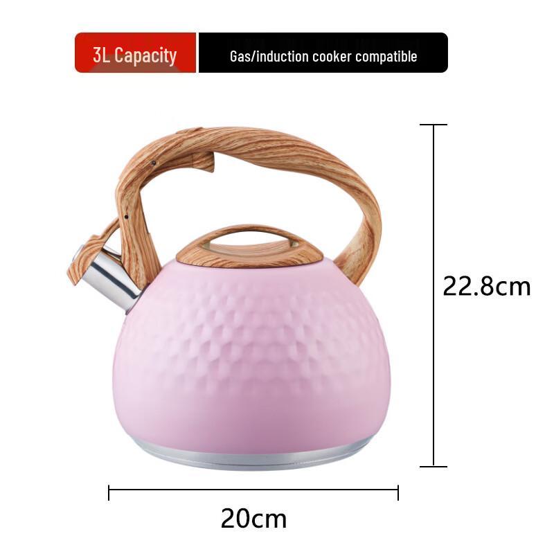 Hammered Stainless Steel Whistling Tea Kettle with One-Key Lid