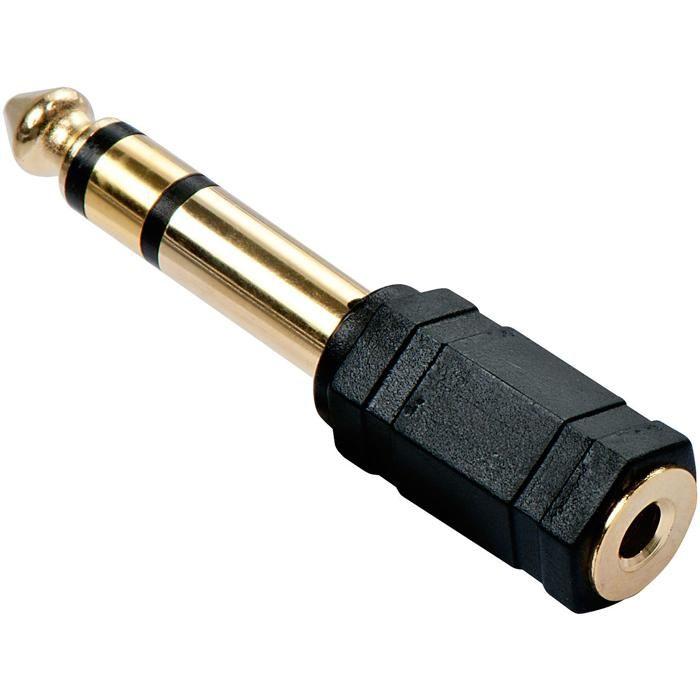 Adaptateur Audio - Lindy - Jack 6,3 Mm Vers 3,5 Mm - Connecteurs or - Noir - Stéréo