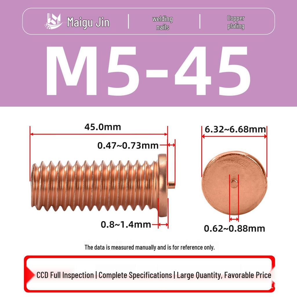 PT-M3M4M5M6M8 Copper-Plated Carbon Steel Projection Weld Studs and Screws