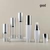 Electroplated Silver Vacuum Lotion Bottles: 15/30/50ml Refillable Skincare Containers