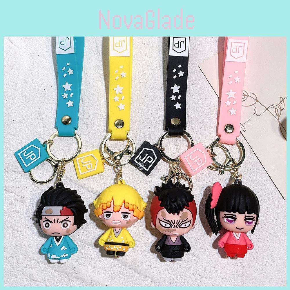 Adorable Demon Slayer Keychain Cute Plastic Figure For Car And Bag Decoration