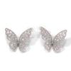 Exaggerated Butterfly Studs Everyday Joker Inlaid Zircon European and American Punk Fashion Earrings Special-Interest Design Multi-Color Earrings