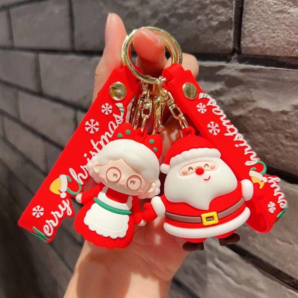 Great Gifts Key Holder Christmas Series Keychain Car Keys Ring New Year Keychain 3D Doll Keychain