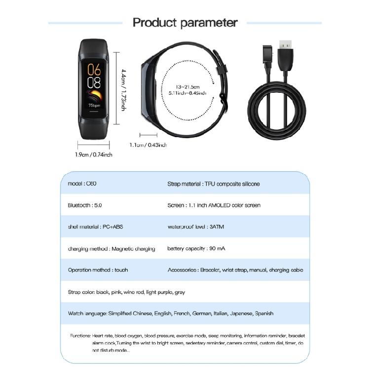 Fitness-Tracker mit Herzfrequenz, Blutsauerstoff, Blutdruck, Schlafüberwachung