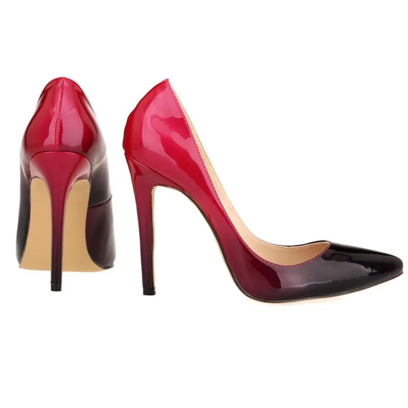 Women Pumps Fashion Gradient Color High Heels Classic Pointed Toes Thin Heel Stilettos Ship On Jazz Dance Party Wedding Shoes