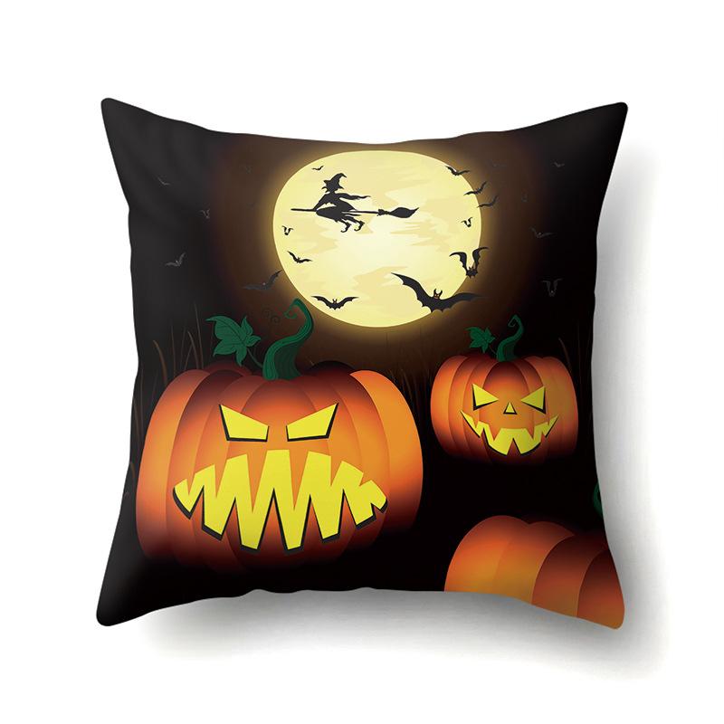 Halloween Polyester Kissenbezug Auto Lendenkissen Kürbis Sofa Kissenbezug Heim Wohnzimmer Kissenbezug