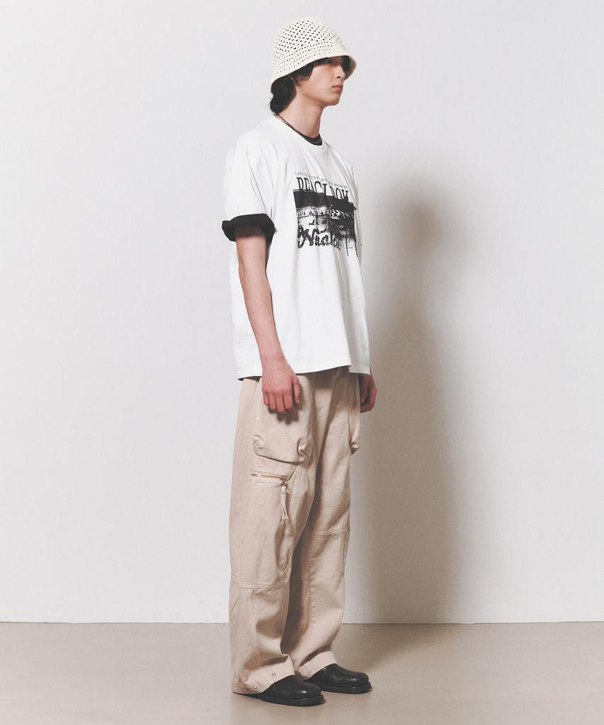 NUAKLE Unisex Cargo Dyed Pants _Beige
