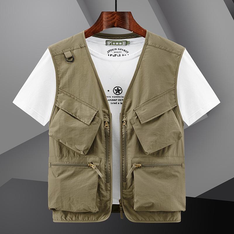 Quick-Dry Multi-Pocket Outdoor Vest for Photography, Fishing, and Mountaineering
