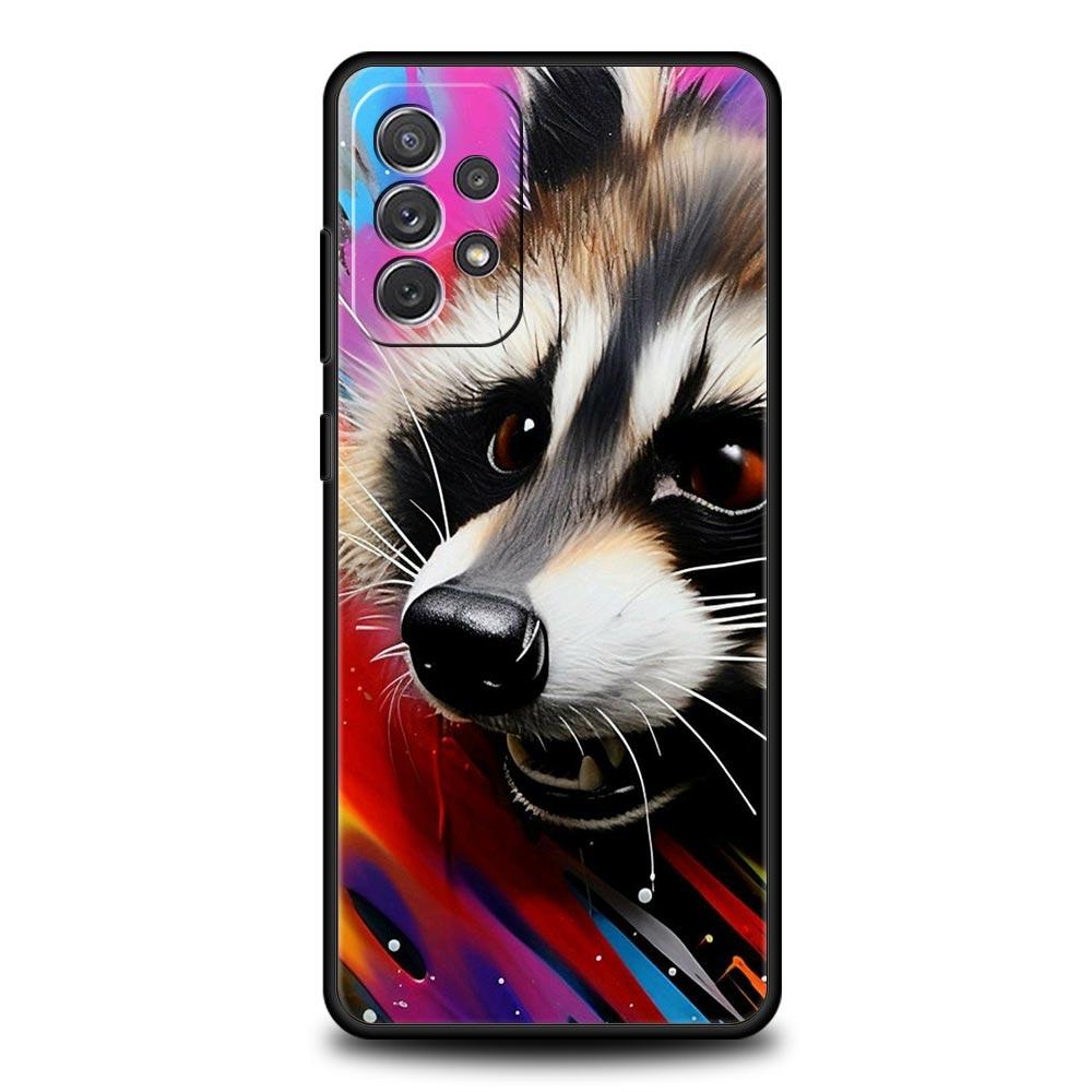 Mapache Phone Case for Samsung Galaxy A55 A35 A17 A07 A15 A13 A25 A51 A71 A72 A73 A32 A52 A52S A41 5G Soft TPU Shell Fundas Bags
