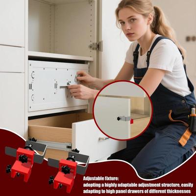 Drawer Front Clamps 2X Drawer Face Mounting Clamps Adjustable Drill Hole Guide Woodworking Tools Hole Drilling Jig For Tables