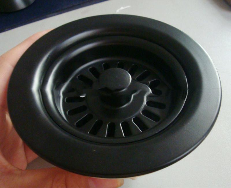 Plastic Black Color Plated Sink Strainer Basket Drain LB-9124-A