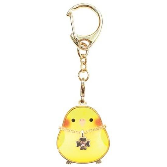 Kotori key holder Okame Yellow character strap goods charm clip accessory cute acrylic gift.