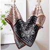 Mulberry Silk Wool 65 Silk Wool Blended Black and White Coffee Double-sided Square Scarf Women's Summer Scarf Light Luxury Silk Scarf