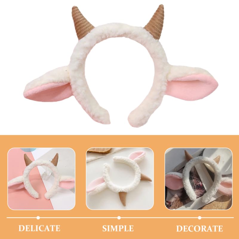 [OATIPHO] 2-Piece Claw Headband, Goat Horn Headband, Sheep Ear Cosplay Prop, Plush Sheep Headband, Party Sheep Ear Hair Decoration, Role-Playing