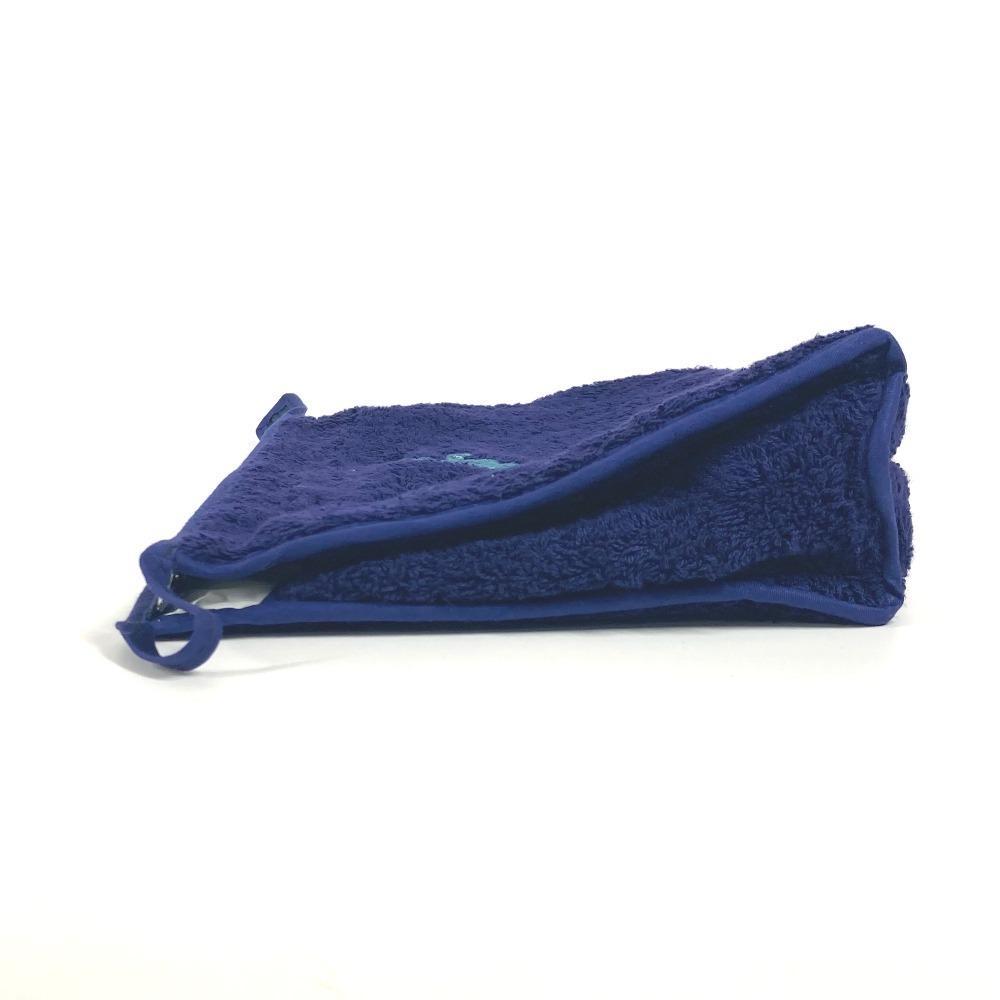 HERMES Horse print pile beach pouch Logo Clutch Bag Multi Pouch pile Navy