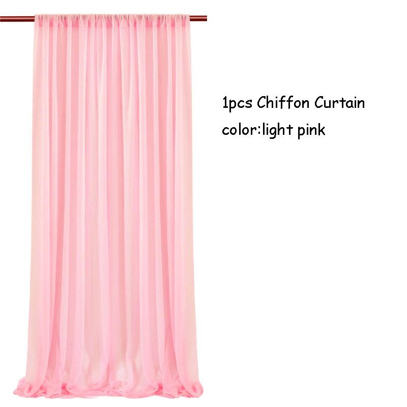 1 Panel Chiffon Backdrop Curtains, Wrinkle-Free Sheer Chiffon Fabric Curtain Drapes Wedding Ceremony Arch Party Stage Decor