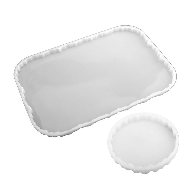 Silicone Tray Mold Epoxy Resin Coaster Mold Irregular Coaster Plate Epoxy Resin Casting Mould DIY Home Decor Gift