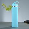 600ml Isolierte Edelstahl-Wasserflasche (304) mit Strohhalm, Hochwertige Fitness- & Fahrradflasche, Perfektes Geschenk für Männer und Frauen