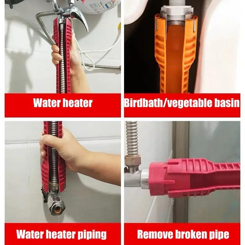 8 in 1 Waschbecken Bad Schraubenschlüssel Sanitär Installationswerkzeug Haushaltswasserleitung Wasserhahn Eckventil Waschbecken Wartung Demontage Schraubenschlüssel