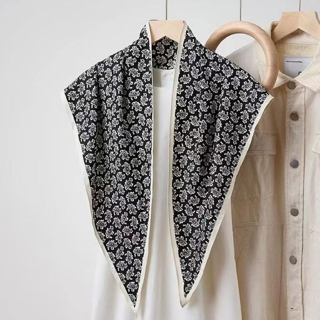 Waist Accessories Triangle Silk Scarf Waist Seal Women'S Decoration With Dress Waist Belt Accessories Scarf Vintage Polka Dots