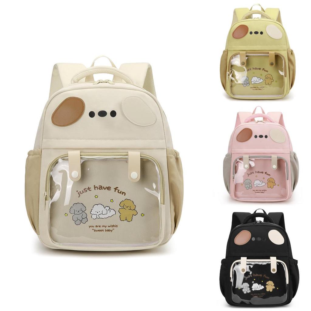 Letter Cartoon Puppy Kids Clear Backpack Cute Animal Design For School And Preschool