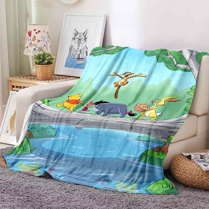 6 Sizes Classic HD Winnie The Pooh Print Soft Cozy Blanket Decor for Couch Sofa Bed Travel Camping Next Day Shipping Great Gift