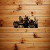 2D Flat Cactus Metal Wall Art Black, Silhouette Decorative Plaque Sign for Living Room Bedroom Office