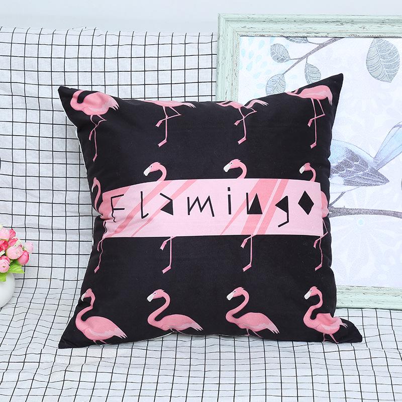 Small Fresh Flamingo American Pastoral Nordic Style Pillow Set Car Sofa Cushion Pillow Cover Does Not Include Pillow Core