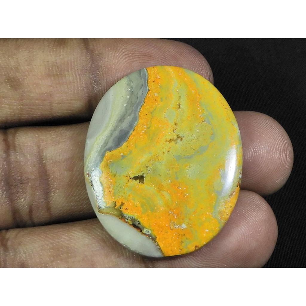 50Cts. Natural Bumble Bee Jasper Oval Cabochon Loose Gemstone 29X36X05 MM D-86