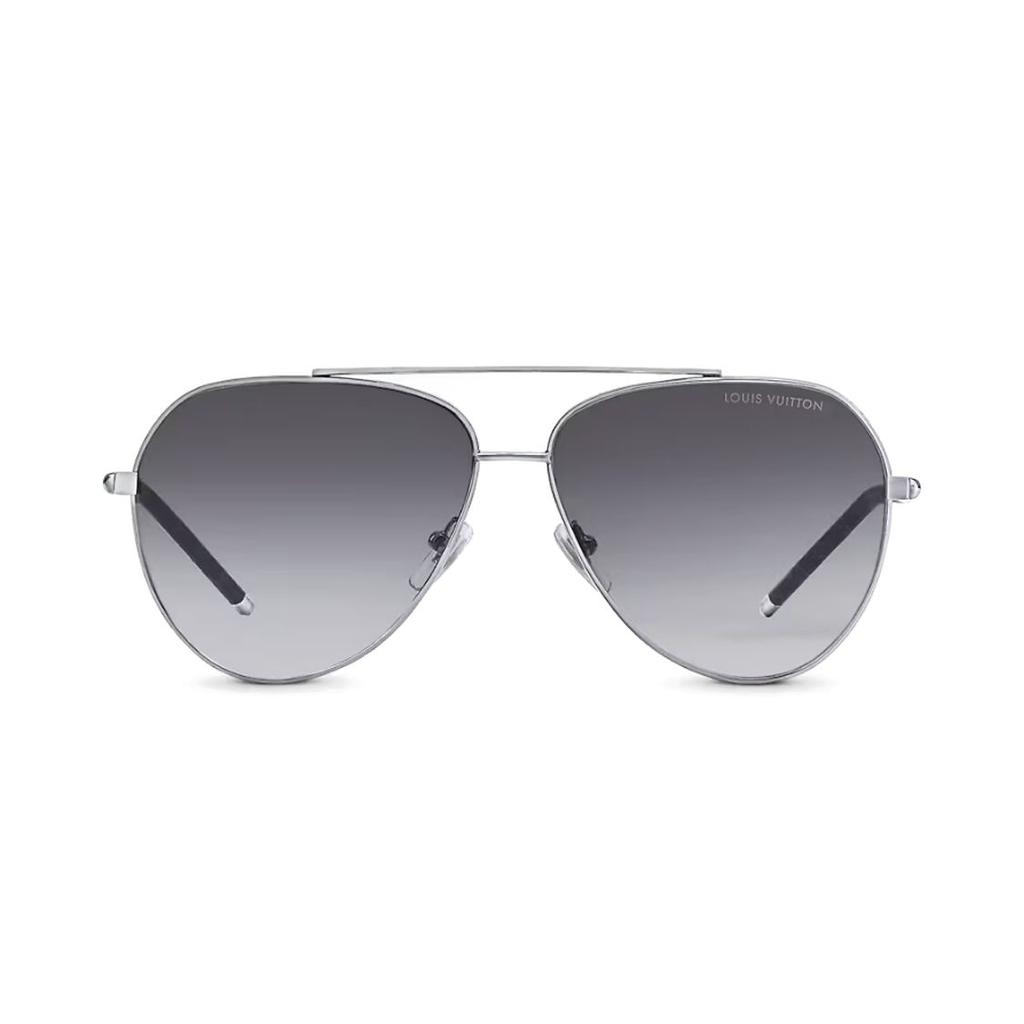 Louis Vuitton Mng Interwoven Letters Pilot Style Sunglasses Men sunglasses Silver Z1795U
