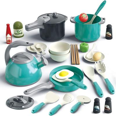 Çocuklar Mutfak Oyuncak Aksesuarları Yürümeye Başlayan Çocuk Pişirme Pretend Playset ile Oyun Tencere Tavalar Mutfak Eşyaları Tencere Oyuncaklar Çocuklar için Gıda Oyna