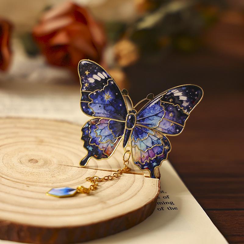 Elegant Chinese Butterfly Metal Bookmark - Exquisite Palace Museum Souvenir