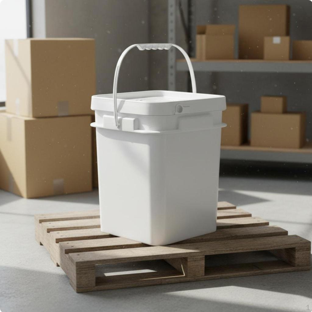Square Bucket with Lid Versatile Use Fall Resistant Food Grade Storage Pail