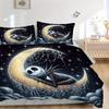 3pcs Moon Jack Printed Quilt Set Soft and Comfortable Quilt Cover for Bedroom, Guest Room Bedding Set B069