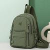 Compact Nylon Backpack with Multiple Zipper Pockets Front Flap Casual Crossbody Daypack