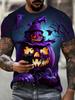 Halloween Men's T-shirt Retro 3D Printed Summer Short Sleeved Top Fashionable Casual Personalized Round Neck Clothing