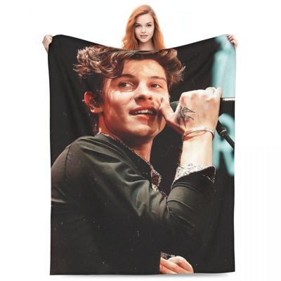 S-Shawn Mendes Flannel Blanket Singer Tour Soft Durable Throw Blanket for Couch Chair Sofa Bed Picnic Bedspread Sofa Bed Cover