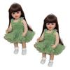 Npk 55cm Lebensechte Reborn-Puppe Betty Mit Braunen Haaren Und Cowboy-Overalls