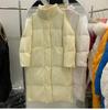2025 Women's Korean Style Mid-Length Down Jacket - Thickened Stand-Up Collar White Duck Down Winter Coat