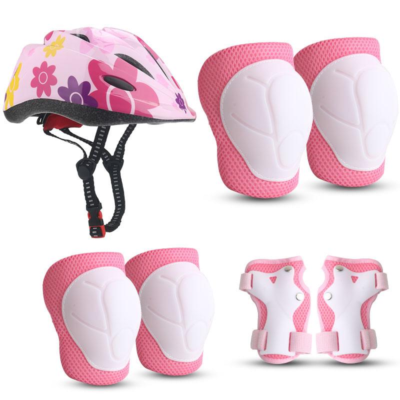 Kinder Rollschuh Schutzausrüstung Set Balance Bike Skateboard Palm Skateboard Knie Pad Ellenbogen Pad Fahrrad Sieben-stück Schutzhelm