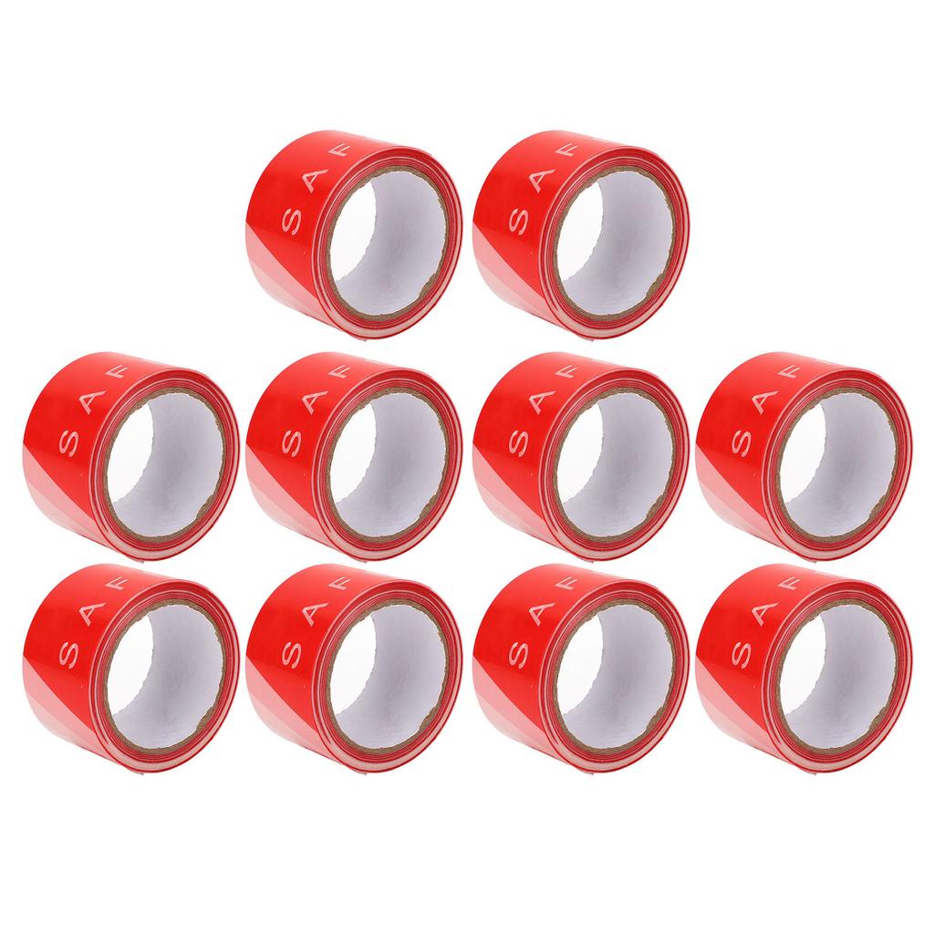 10Pcs Hazard Warning Safety Stripe Red White PE Caution Tape Retractable Isolation Construction