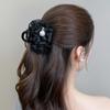 Spring/Summer Elegant Mesh Flower Beaded Hair Claw Clip for Women