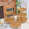 Fruit Tea Tray: Multi-layer Basket, Snack Plate, Brazier for Boiling Tea, Dried Fruit Display, Imitation Rattan Weave, Perfect for Afternoon Tea.