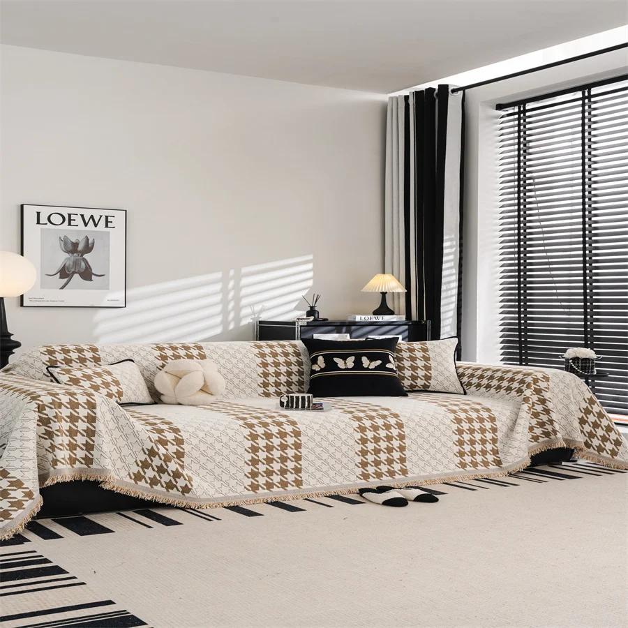 

Four Seasons Universal Couch Towel Living Couch Cover Living Couch Blanket Modern Simple Anti-Grab Anti-Slip Chenille Couch Cover Fabric 180X130